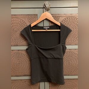 J. Crew Black Squareneck Top
